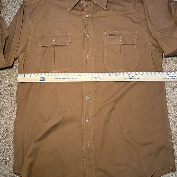 Carhartt Shirt Mens Large Tall Button Up Heavy Canvas Long Sleeve Pockets (#120) - Picture 4 of 7